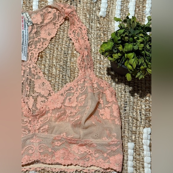 Free People Peach Lace Bralette Sheer Comfort - Picture 4 of 6